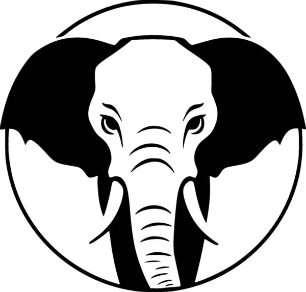 Elephant Minimalist Flat Logo Vector Illustration — Stock Vector