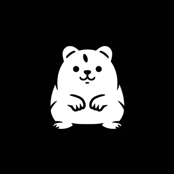 Hamster Ícone Isolado Preto Branco Ilustração Vetorial — Vetor de Stock
