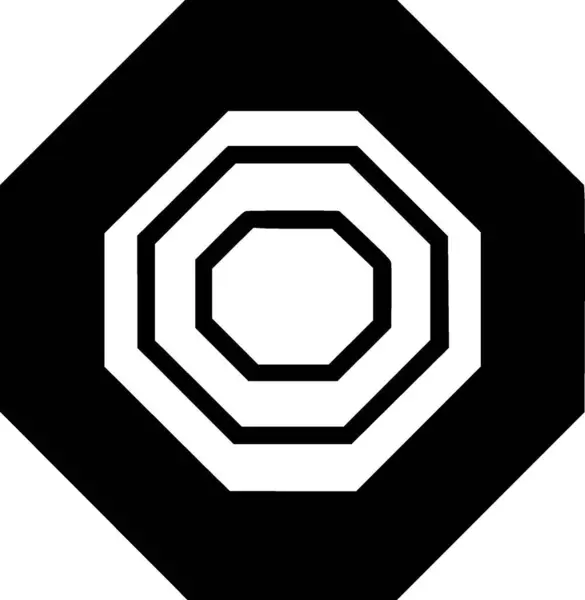 Octagon Minimalista Egyszerű Sziluett Vektor Illusztráció — Stock Vector