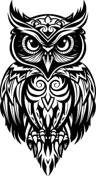 stock vector Owl - minimalist and flat logo - vector illustration