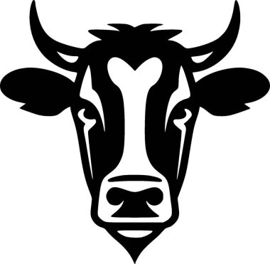 Cow - minimalist and simple silhouette - vector illustration clipart