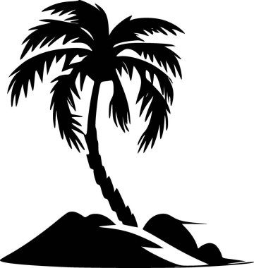 Palmiye ağacı - minimalist ve düz logo - vektör illüstrasyonu