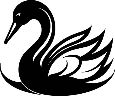 Swan - minimalist and simple silhouette - vector illustration clipart
