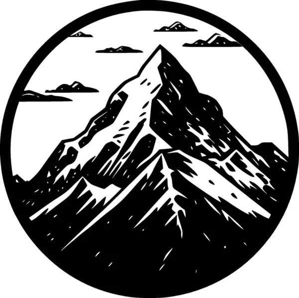 Mountain Minimalistisk Fladt Logo Vektorillustration – Stock-vektor