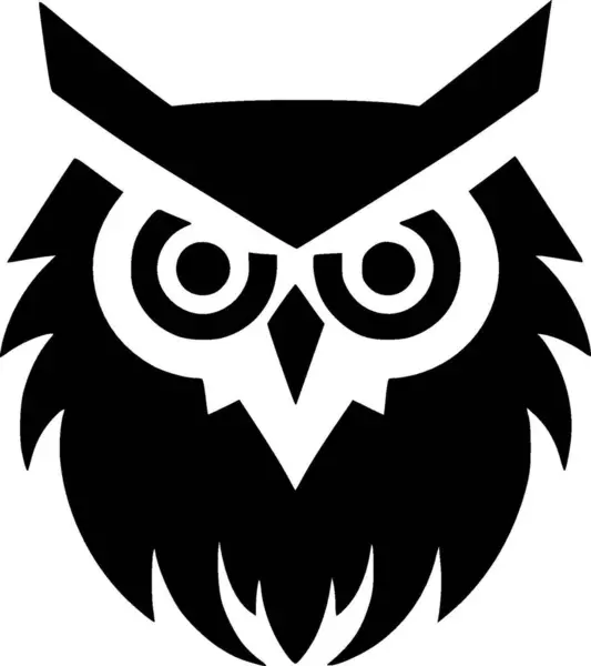 Uggla Minimalistisk Och Platt Logotyp Vektor Illustration — Stock vektor
