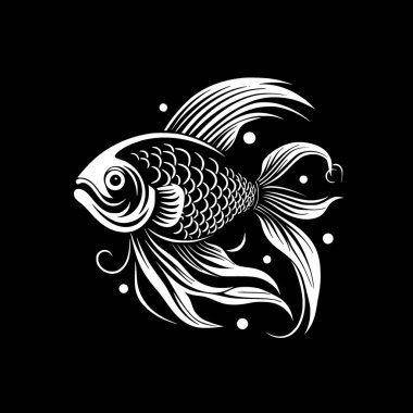 Japon Balığı - minimalist ve düz logo - vektör illüstrasyonu
