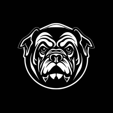 Bulldog - minimalist ve basit siluet - vektör illüstrasyonu