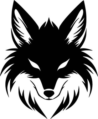 Fox - siyah ve beyaz izole edilmiş ikon - vektör illüstrasyonu