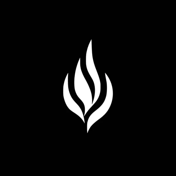 Огонь Черно Белый Изолированный Значок Векторная Иллюстрация Стоковый вектор