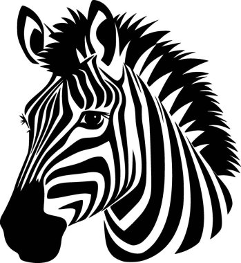 Zebra - yüksek kaliteli vektör logosu - t-shirt grafiği için ideal vektör çizimi