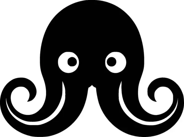 Tentáculos Octopus Logotipo Minimalista Plana Ilustração Vetorial —  Vetores de Stock