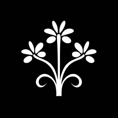 Çiçek - siyah ve beyaz izole edilmiş ikon - vektör illüstrasyonu