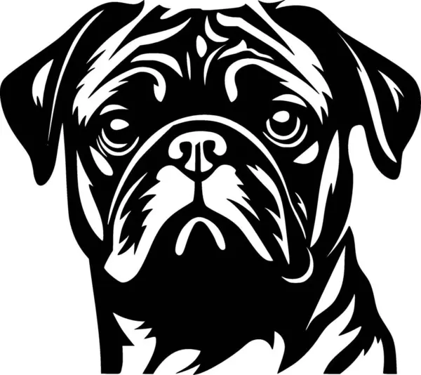 stock vector Pug - black and white isolated icon - vector illustration