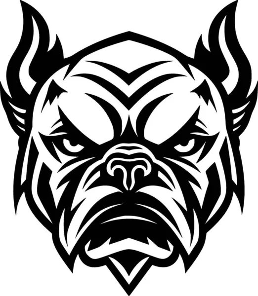 stock vector Bulldog - black and white vector illustration