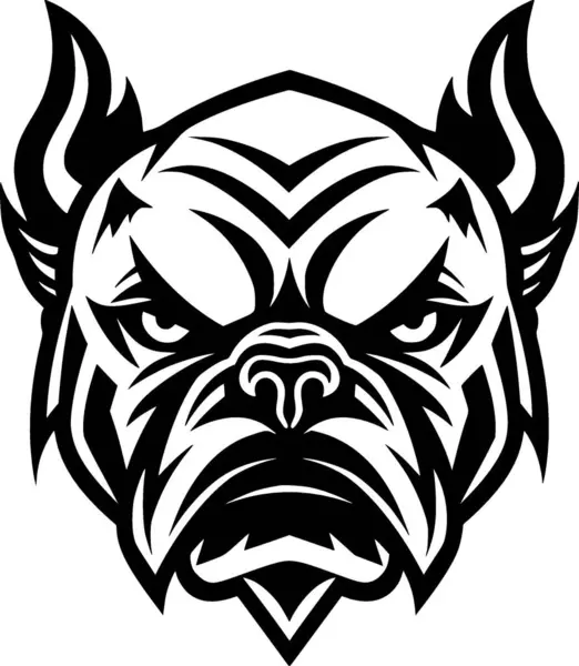 Stock vector Bulldog - black and white vector illustration