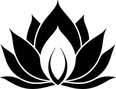 Lotus çiçeği - minimalist ve basit siluet - vektör çizimi