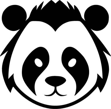 Panda - minimalist ve basit siluet - vektör illüstrasyonu