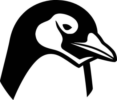 Penguin - black and white vector illustration clipart
