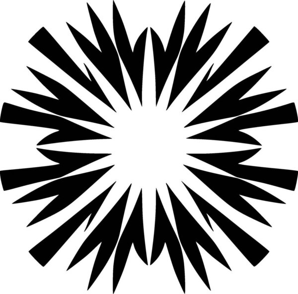 Explosion - black and white isolated icon - vector illustration