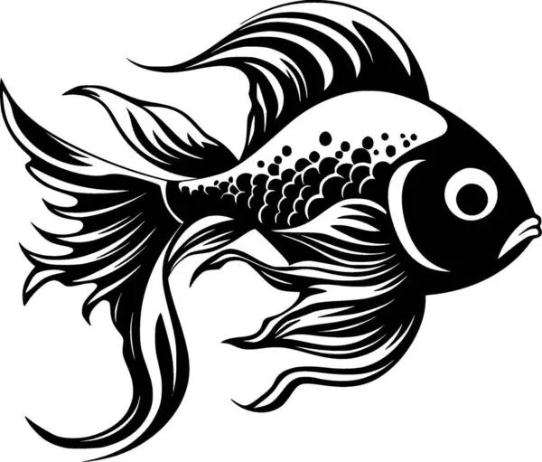 stock vector Fish - black and white vector illustration