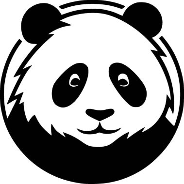 Panda - minimalist ve basit siluet - vektör illüstrasyonu