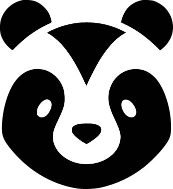 Panda - black and white isolated icon - vector illustration clipart