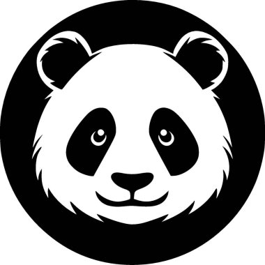 Panda - minimalist ve düz logo - vektör illüstrasyonu