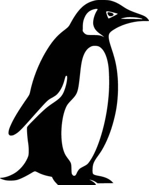 Penguen - minimalist ve basit silüet - vektör çizimi