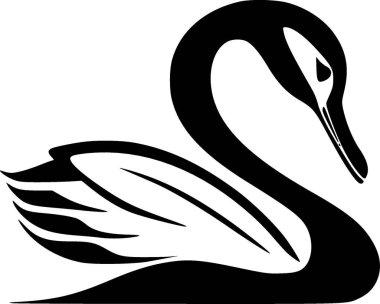 Swan - yüksek kaliteli vektör logosu - t-shirt grafiği için ideal vektör çizimi