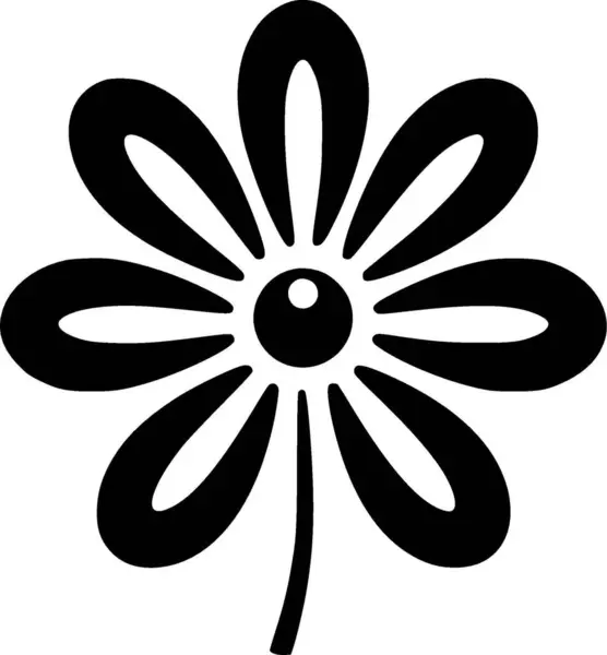 Kwiat Minimalistyczna Prosta Sylwetka Ilustracja Wektora — Wektor stockowy
