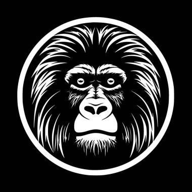 Baboon - black and white isolated icon - vector illustration clipart