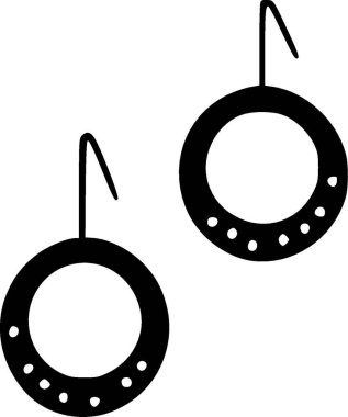 Earrings - minimalist and flat logo - vector illustration clipart