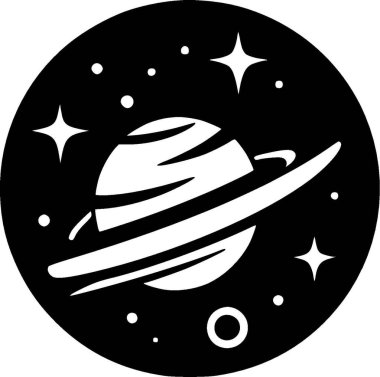 Galaksi - minimalist ve düz logo - vektör illüstrasyonu