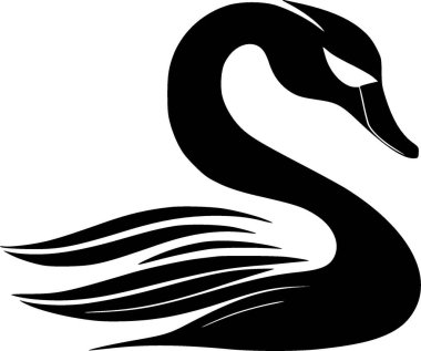 Swan - yüksek kaliteli vektör logosu - t-shirt grafiği için ideal vektör çizimi