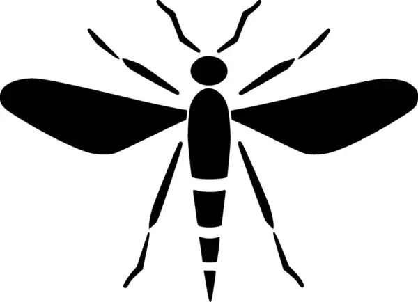 Mosquito Logo Minimalista Piatto Illustrazione Vettoriale — Vettoriale Stock