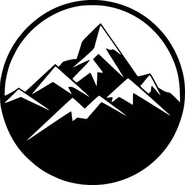 Mountain Minimalistisk Fladt Logo Vektorillustration – Stock-vektor