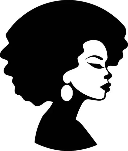 Mulher Negra Logotipo Minimalista Plana Ilustração Vetorial — Vetor de Stock
