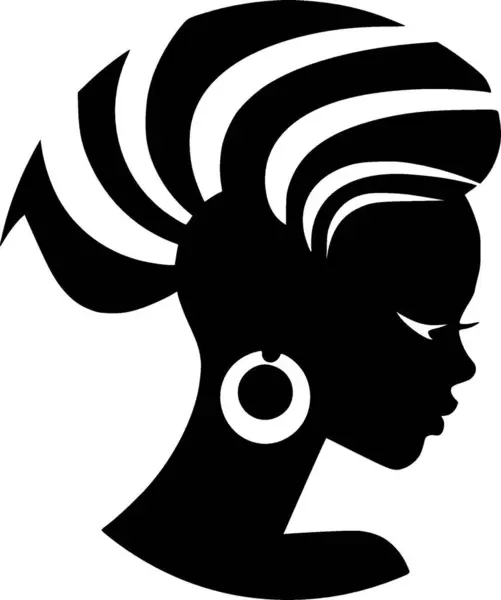 Mujer Negra Logo Minimalista Plano Ilustración Vectorial — Archivo Imágenes Vectoriales