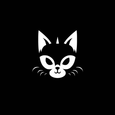 Kedi - minimalist ve düz logo - vektör illüstrasyonu