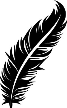 Feather - minimalist and flat logo - vector illustration clipart