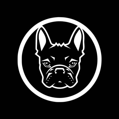 Fransız bulldog - minimalist ve basit siluet - vektör illüstrasyonu