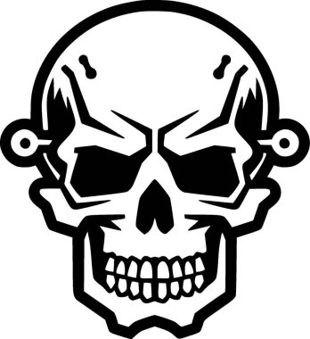 Skull - black and white isolated icon - vector illustration clipart