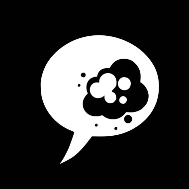 Speech bubble - black and white isolated icon - vector illustration clipart