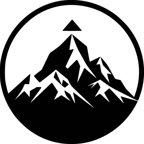 Bergketen Minimalistisch Plat Logo Vectorillustratie — Stockvector