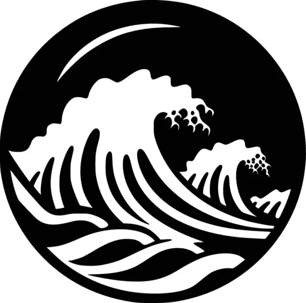 Волны Минималистский Плоский Логотип Векторная Иллюстрация — стоковый вектор