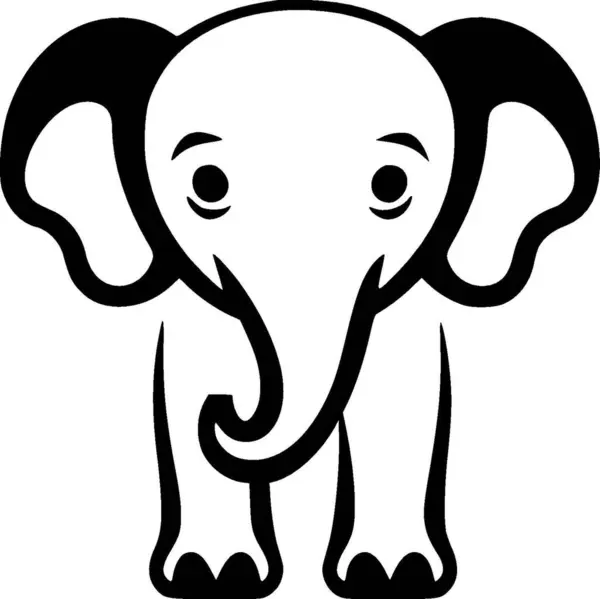stock vector Elephant - minimalist and simple silhouette - vector illustration