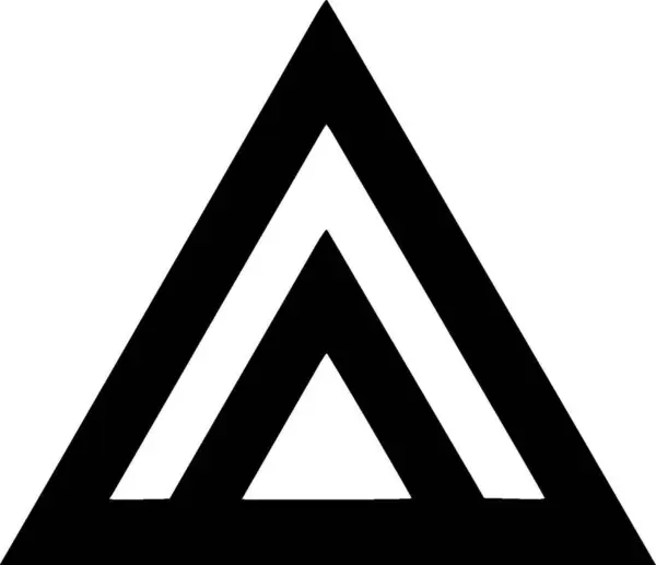 Háromszög Fekete Fehér Vektor Illusztráció — Stock Vector