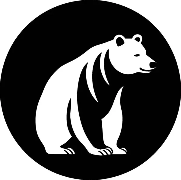 Bjørn Minimalistisk Fladt Logo Vektorillustration – Stock-vektor