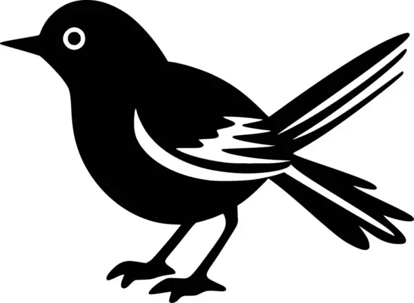 stock vector Bird - black and white vector illustration