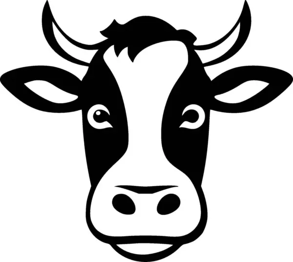 Lehmä Minimalistinen Yksinkertainen Siluetti Vektorikuvaus — vektorikuva